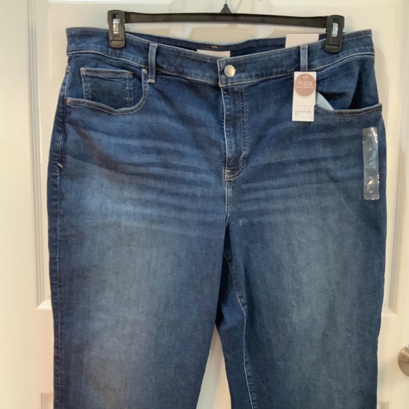 Lane Bryant High Rise Girlfriend Straight Jeans Tie Dye Boho Crop Size 22 New - Picture 2 of 9